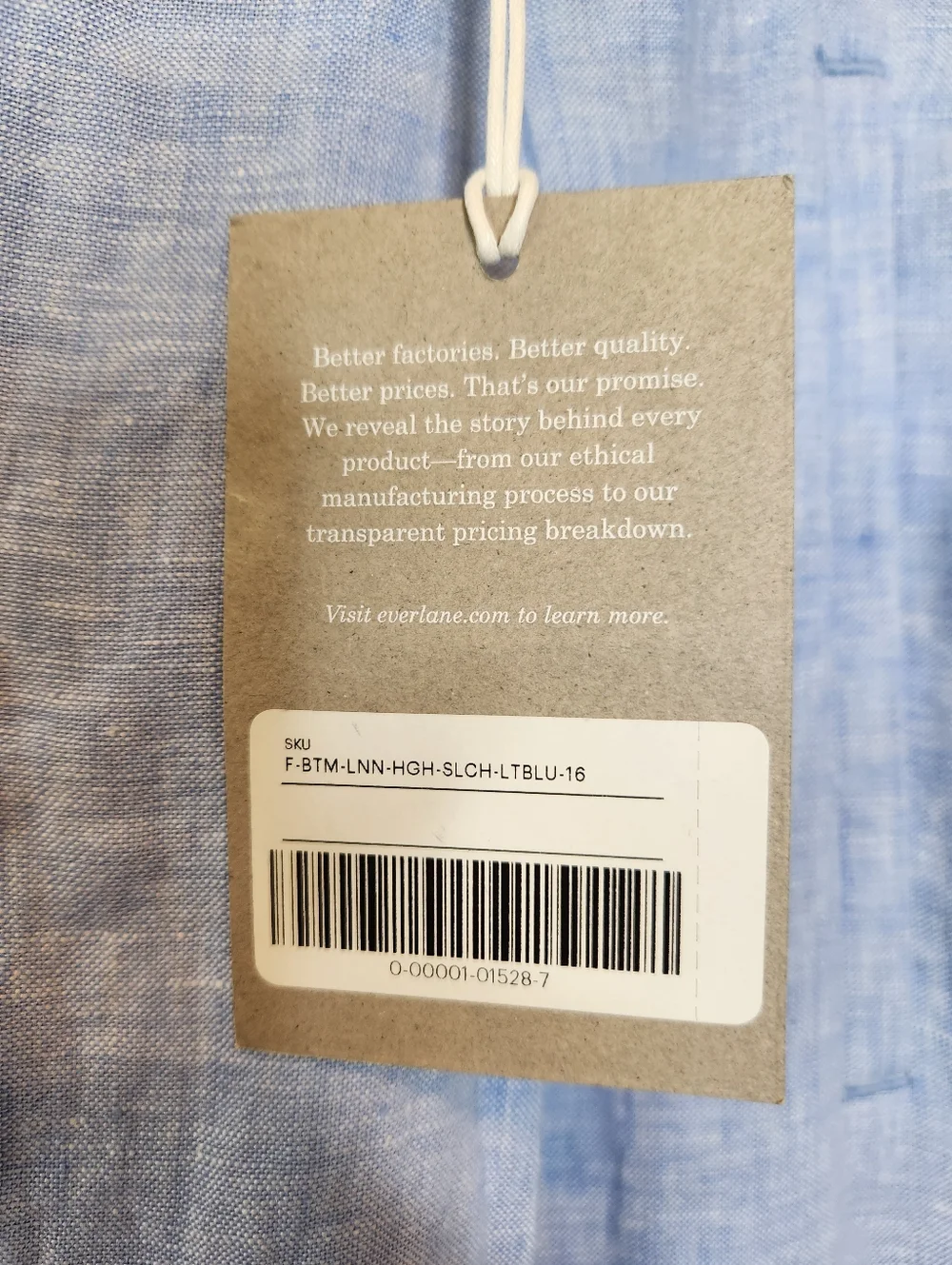 NEW Everlane The Way High Linen Drape Pant Blue Size 16 - Picture 4 of 7